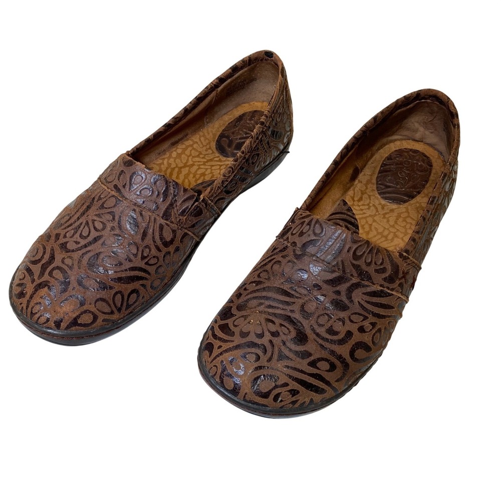 BOC Born Concept Womens 8.5M Brown Leather Slip On Comfort Shoes